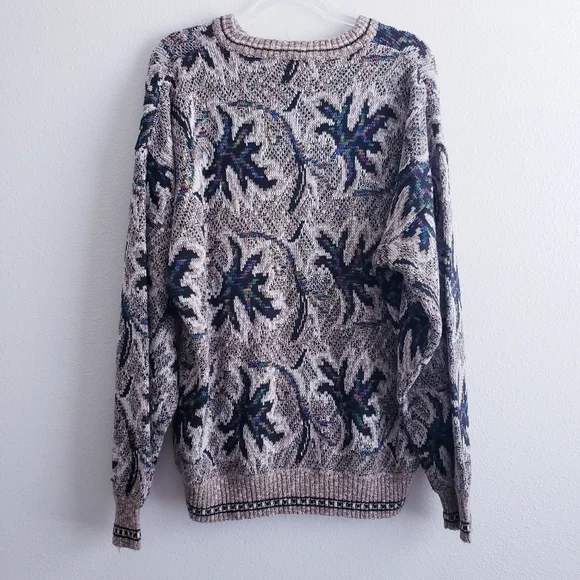 Vintage Pronto Uomo Leaf Grandpa Crew Neck Sweater